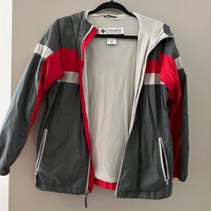 Columbia Grey and Red Rain Jacket